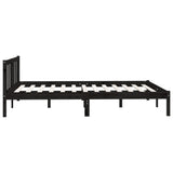 Bed Frame without Mattress Black Solid Wood Double 810061