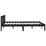 Bed Frame without Mattress Black Solid Wood Double 810061