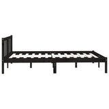 Bed Frame without Mattress Black Solid Wood Double 810061