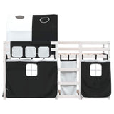 Bunk Bed without Mattress White&Black 90x190 cm Single Solid Wood Pine 3284030