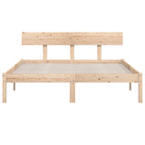 Bed Frame without Mattress Solid Wood Pine King Size 810152