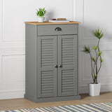 Shoe Cabinet VIGO Grey 60x35x96 cm Solid Wood Pine 353168