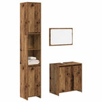 ZNTS 3 Piece Bathroom Furniture Set Old Wood Engineered Wood 3328565