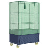 Raised Bed with Cover and Wheels Rattan Look 80x50x182 cm 4015836
