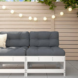 Garden Middle Sofa White Solid Wood Pine 825479