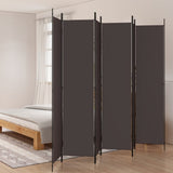 6-Panel Room Divider Brown 300x220 cm Fabric 350207