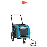 Pet Bike Trailer Blue and Grey Oxford Fabric and Iron 93897