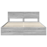 Bed Frame with Drawer Grey Sonoma 180 x 200 cm Engineer Wood 3410684