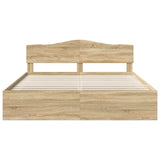 Bed Frame with Headboard Sonoma 180 x 200 cm Solid Pine Wood 3412864
