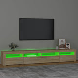 TV Cabinet with LED Lights Sonoma Oak 240x35x40 cm 3152724