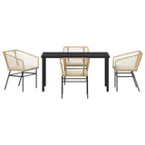 Garden Dining Set 5 pcs Brown Poly Rattan 3380913