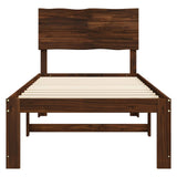 Single Bed Frame with Headboard ROSTOCK Dark Brown 75 x 190 cm 903311