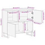 Sideboard 80x34x75 cm Solid Wood Mango 377572