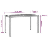 46450 Garden Table Black and Brown 123x60x74 cm Solid Acacia Wood
