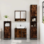 ZNTS 3 Piece Bathroom Furniture Set Smoked Oak Engineered Wood 3300987