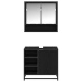 Bathroom Furniture Set 2 pcs Black Oak Engineered Wood 3402556