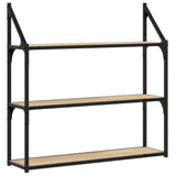 3-Tier Wall Shelf Sonoma Oak 80x21x78.5 cm Engineered Wood 835455