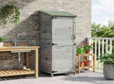 Garden Shed with Roof Grey 59.5 x 56 x 176.5 cm Solid Fir Wood 42033446