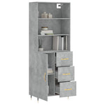 Highboard Concrete Grey 69.5x34x180 cm Engineered Wood 3189425