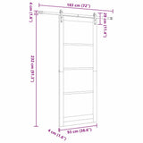 Sliding Door ORKDAL Natural and Black 93 x 232 cm 3331843