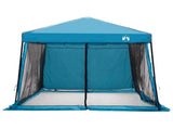 Camping Tent Set Folding 2 pcs Blue Taffeta and Fabric 3337170