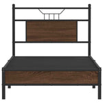 Bed Frame without Mattress Brown Oak 75x190 cm Small Single Engineered Wood 4106988