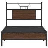Bed Frame without Mattress Brown Oak 75x190 cm Small Single Engineered Wood 4106988