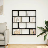 ZNTS Wall Cube Shelf 12 Compartments Black Engineered Wood 860005