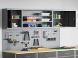 Tool Cabinet Set with Shelf 4 pcs Black Powder-Coated Steel 3321406