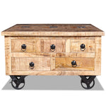 ZNTS Coffee Table Rough Mango Wood 70x70x40 cm 243979