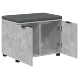 Hall Bench with Cushion with Door Concrete Grey 60 x 38 x 46 cm 891475