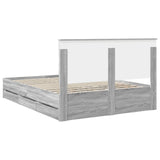 Bed Frame with Drawer Grey Sonoma 150 x 200 cm Engineer Wood 3411108