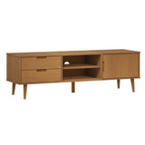 TV Cabinet MOLDE Brown 158x40x49 cm Solid Wood Pine 4013412