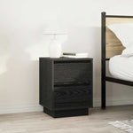 ZNTS Bedside Cabinet with LED Lights Black 38x34x50 cm 861285