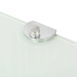 Corner Shelves 2 pcs with Chrome Supports Glass White 35x35 cm 3051599