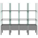 Garden Planter with Trellis Light Grey 160x40x142.5 cm PP 367962