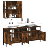 3 Piece Bathroom Cabinet Set Smoked Oak Engineered Wood 3214727