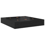 Storage Bed Frame Black Oak 200 x 200 cm Engineered Wood 3335358