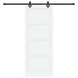 Sliding Door ORKDAL 83 x 211 cm Engineered Wood White and Black 3450211