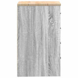 Garage Storage Cabinet Grey Sonoma 40x51x85 cm Solid Wood Pine 860594