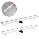 ZNTS Shower Drain with 2-in-1 Cover 103x14 cm Stainless Steel 146011