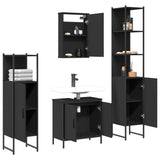 4 Piece Bathroom Furniture Set Black Engineered Wood 3214830