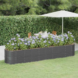 Garden Raised Bed Galvanised Steel 368x80x68 cm Anthracite 318966