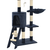 Cat Tree with Sisal Scratching Posts 138 cm Dark Blue 170582