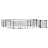 20-Panel Pet Cage with Door Black 35x35 cm Steel 3114025