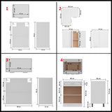 Kitchen Cabinet Set White Engineered wood, Glass Large 3067665