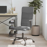 Office Chair Height Adjustable Grey Mesh Fabric and Faux Leather 353014