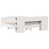 ZNTS Bookcase Bed without Mattress White 180x200cm Solid Wood Pine 3323057