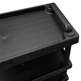 3-Tier Workshop Tool Trolley Black 75x37.5x92 cm PP 151828