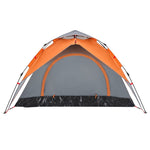 ZNTS Camping Tent Dome 3-Person Grey and Orange Quick Release 4004179